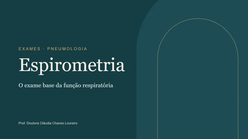 Capa do artigo sobre a espirometria, com o título sobre fundo azul-petróleo